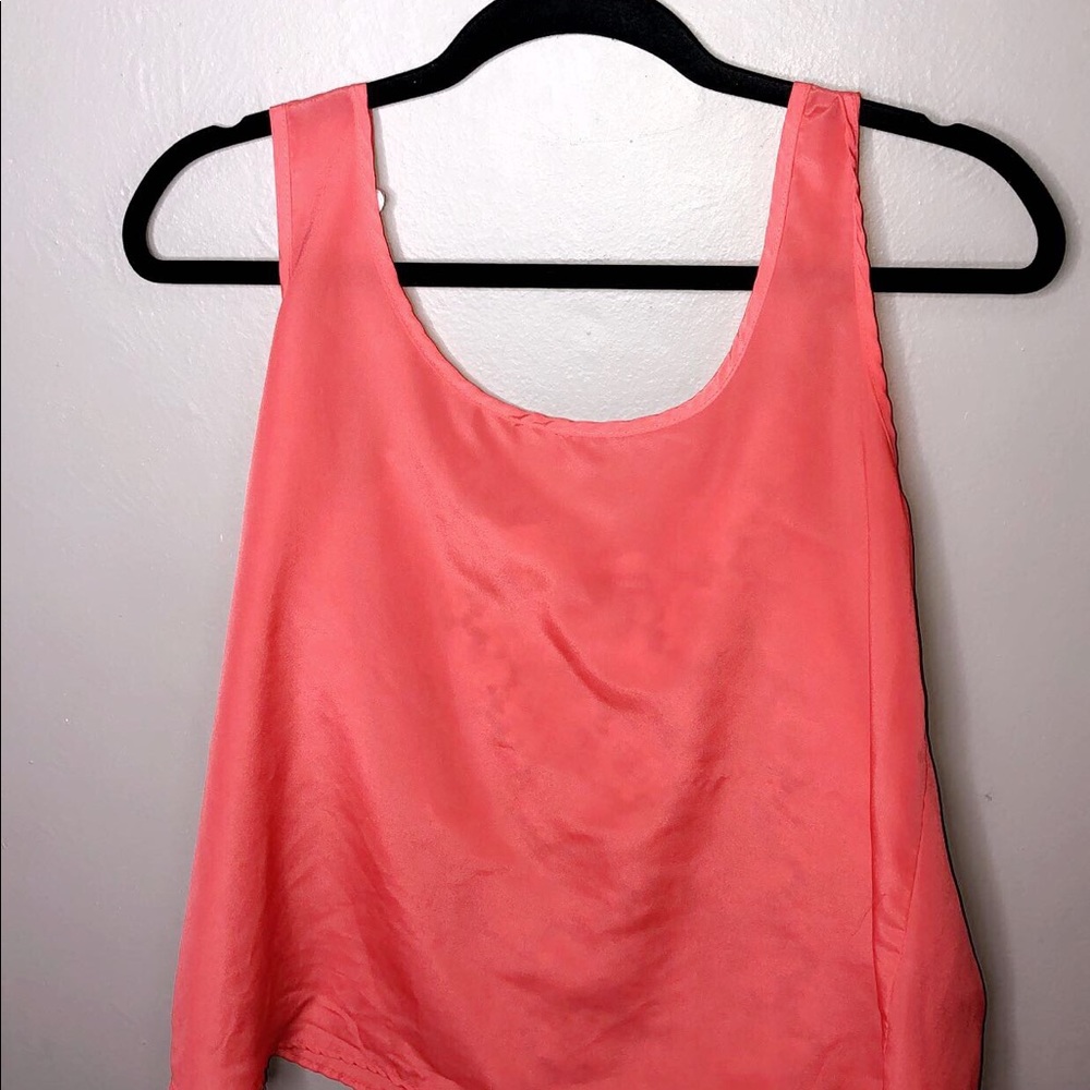 Cute salmon blouse with open laced back